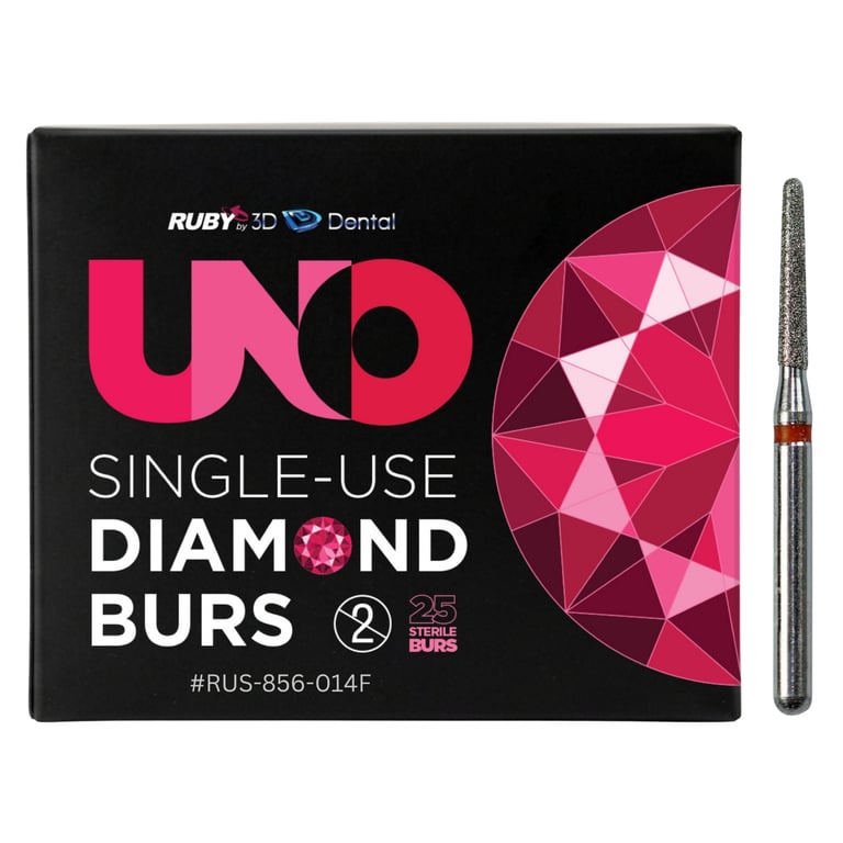 Sabur Ruby Single Use FG #856.014 Fine Round End Taper Diamond Bur, Sterile, 25/Pk. Offers
