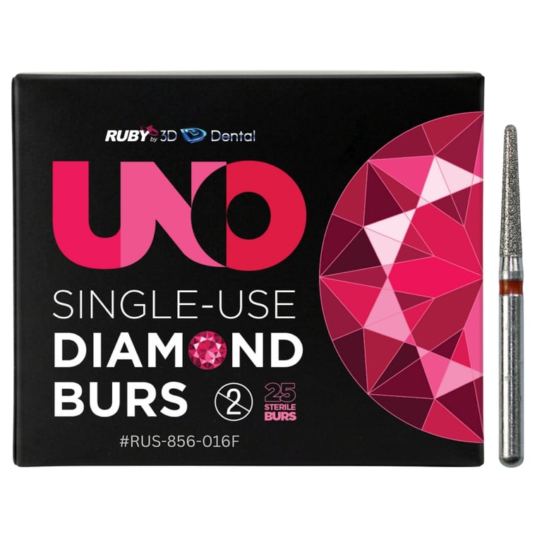 Sabur Ruby Single Use FG #856.016 Fine Round End Taper Diamond Bur, Sterile, 25/Pk. Offers