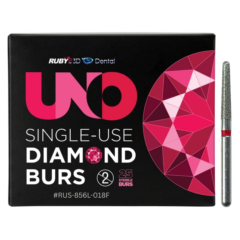 Sabur Ruby Single Use FG #856L.018 Fine Round End Taper Diamond Bur, Sterile, 25/Pk. Offers