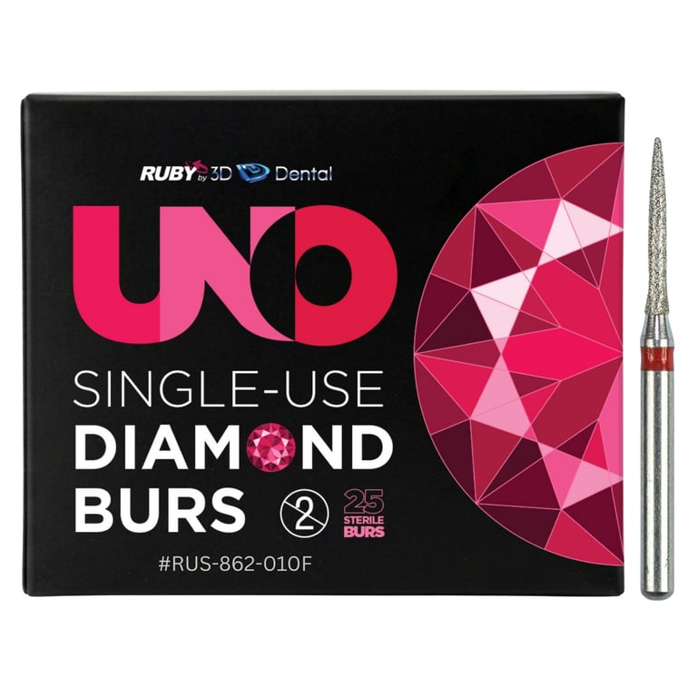 Sabur Ruby Single Use FG #862.010 Fine Flame Diamond Bur, Sterile, 25/Pk. Offers a completely
