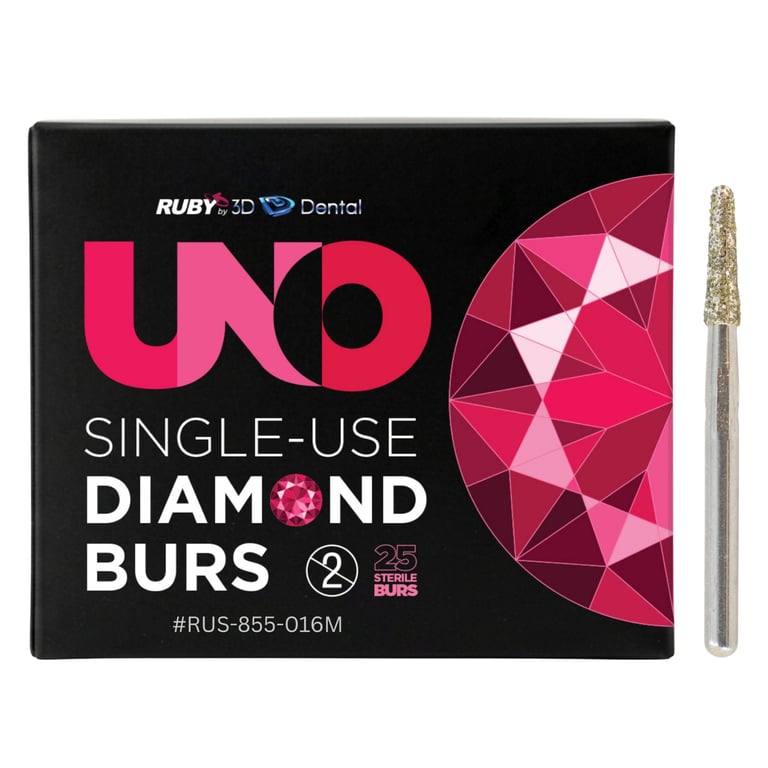 Sabur Ruby Single Use FG #855.016 Medium Round End Taper Diamond Bur, Sterile, 25/Pk. Offers