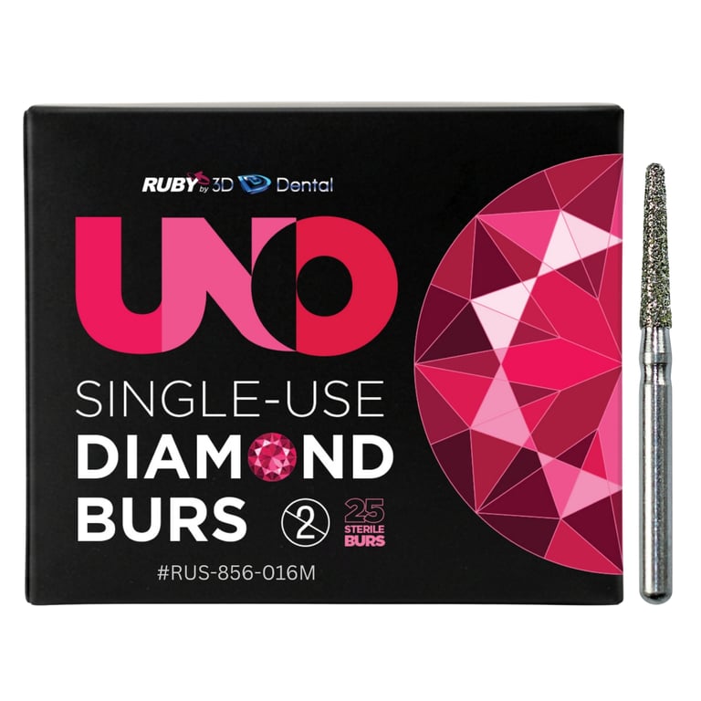 Sabur Ruby Single Use FG #856.016 Medium Round End Taper Diamond Bur, Sterile, 25/Pk. Offers