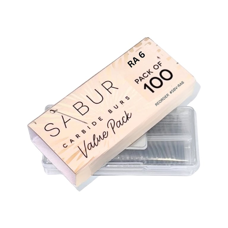 Sabur RA #6 Round Carbide Bur, Value Pack, 100/Pk. High-quality bur made from fine-grain tungsten