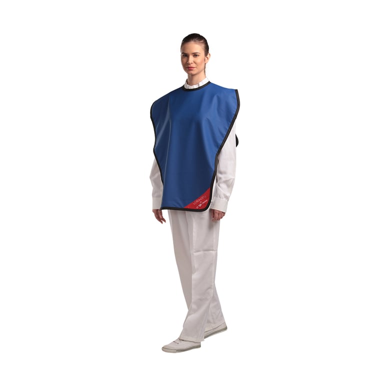 Visionary 0.25 mm Lead Free Adult X-Ray Apron Poncho, Blue, 1/Pk. Provides complete protection