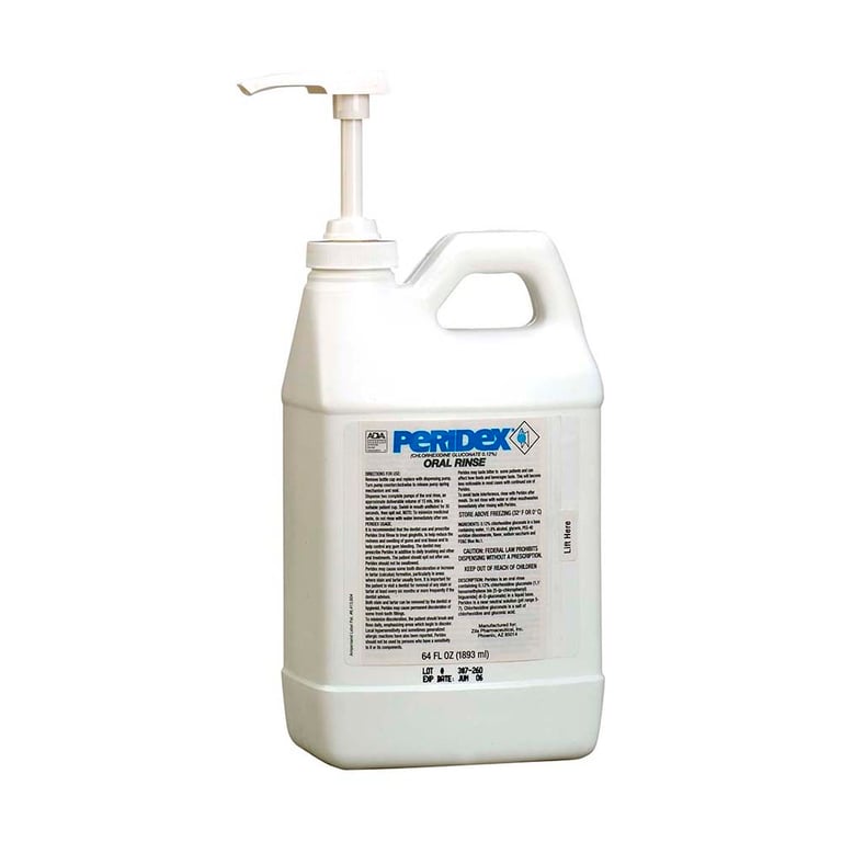 Peridex Oral Rinse, 64 oz. Bottle. 0.12% Chlorhexidine Gluconate, Mint flavored. Provides
