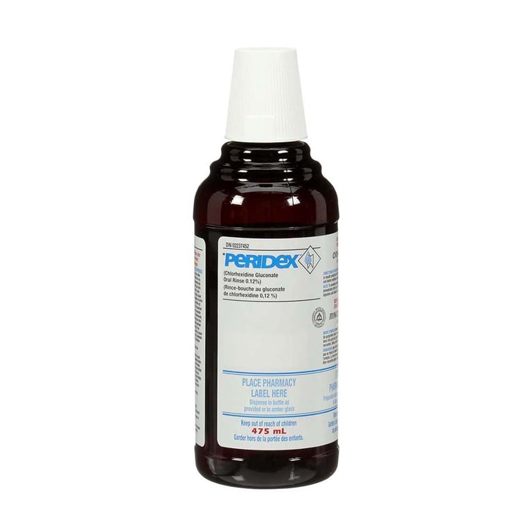 Peridex Oral Rinse, 0.12% Chlorhexidine Gluconate, Mint Flavored, 4 oz. Bottle, 48/Case. Provides