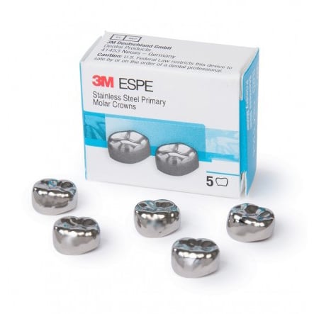 3M ESPE #4 Lower Right 2nd Primary Molar Stainless Steel Crown Form, Box of 5 Crown Forms