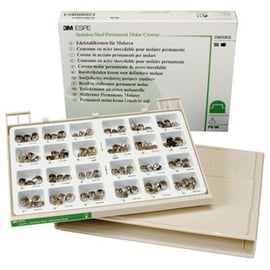 3M ESPE Assorted Permanent Molar Stainless Steel crown forms, Complete Kit: set of 96