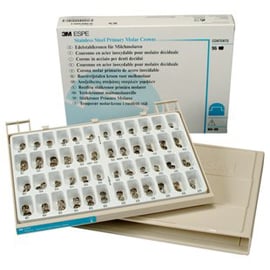 3M ESPE Assorted Primary Molar Stainless Steel crown forms, Complete Kit: set of 96 crowns. These