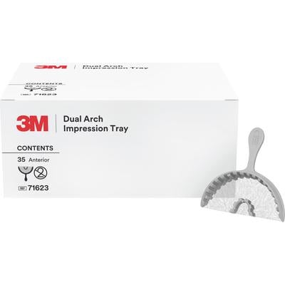 3M ESPE Dual Arch Impression Trays, Anterior 35/Pk. Gray, Disposable.Suitable for Polyether or VPS