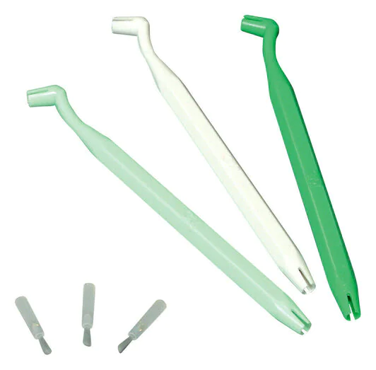 3M ESPE Applicator Brush Set: 3 Assorted Color Handles and 120 Brush Tips