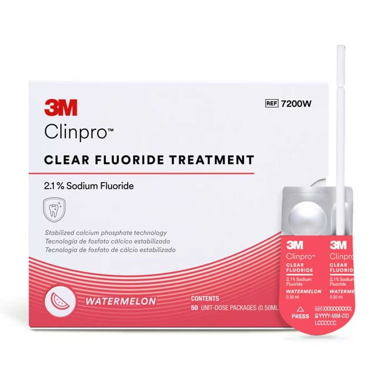 Clinpro Clear 2.1% Sodium Fluoride Treatment, 0.5 mL Unit Dose, Watermelon Flavor, 50/Pk