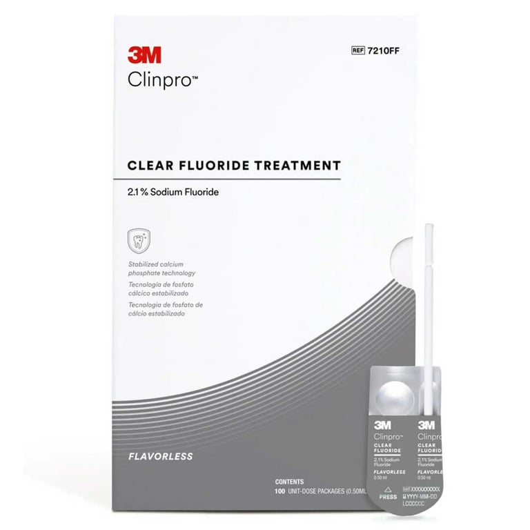 Clinpro Clear 2.1% Sodium Fluoride Treatment, 0.5 mL Unit Dose, Flavorless, 100/Pk