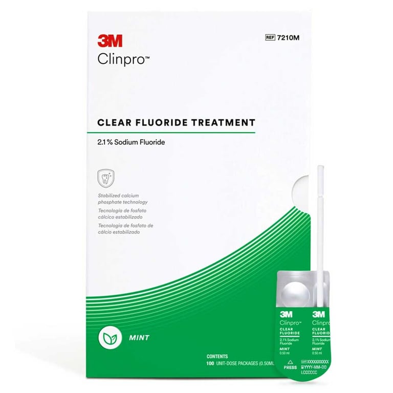 Clinpro Clear 2.1% Sodium Fluoride Treatment, 0.5 mL Unit Dose, Mint Flavor, 100/Pk