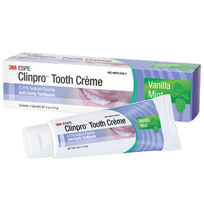 Clinpro Tooth Creme - Toothpaste, Vanilla Mint, 4 oz. Tube. 0.21% Sodium Fluoride Anti-Cavity