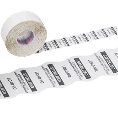 Comply Pre-Printed Sterilization Labels, Blue Script Color, 12 Rolls/Case 1125 Labels/Roll. Labels