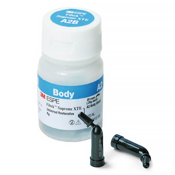 Filtek Supreme XTE Capsules A2 Body 20/Bx. *EXPORT PACKAGE*. Universal Restorative, "True"