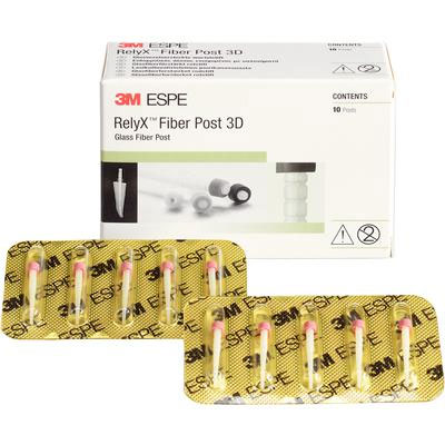 3M RelyX Fiber Post 3D Size 2, Red 10/Pk. Coronal 3D macro retention offers high mechanical