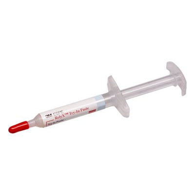 3M RelyX Veneer Cement try-in paste refill syringe, translucent. Single 2 gram syringe