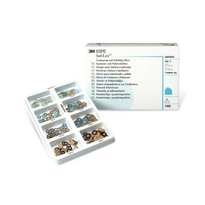 Sof-Lex Contouring and Polishing Disc Kit: 30 each of 3/8" and 1/2" pop-on flexible backing discs