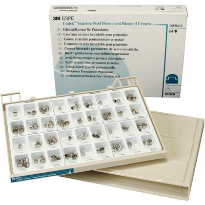 Unitek Assorted set of bicuspid stainless steel crown forms, complete set of 84 crown forms