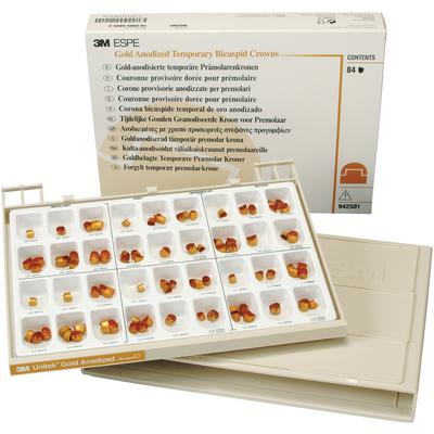Unitek Bicuspid set of gold anodized crown forms, complete set of 84 crown forms