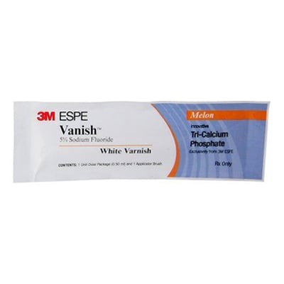 Vanish 1000 Pack, Melon Flavor. 5% Sodium Fluoride White Varnish with TCP (Tri-Calcium Phosphate)