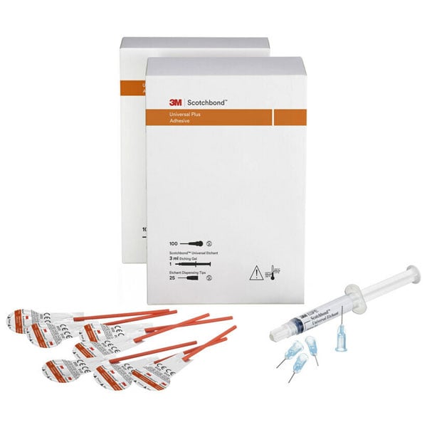 3M Scotchbond Universal Plus Adhesive Unit Dose Kit. Includes 200 Unit Doses, 1 Etchant Syringe