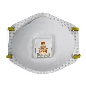 3M 8511 NIOSH N95 Particulate Respirator w/Braided Headbands 10/Box. Cool Flow Exhalation Valve