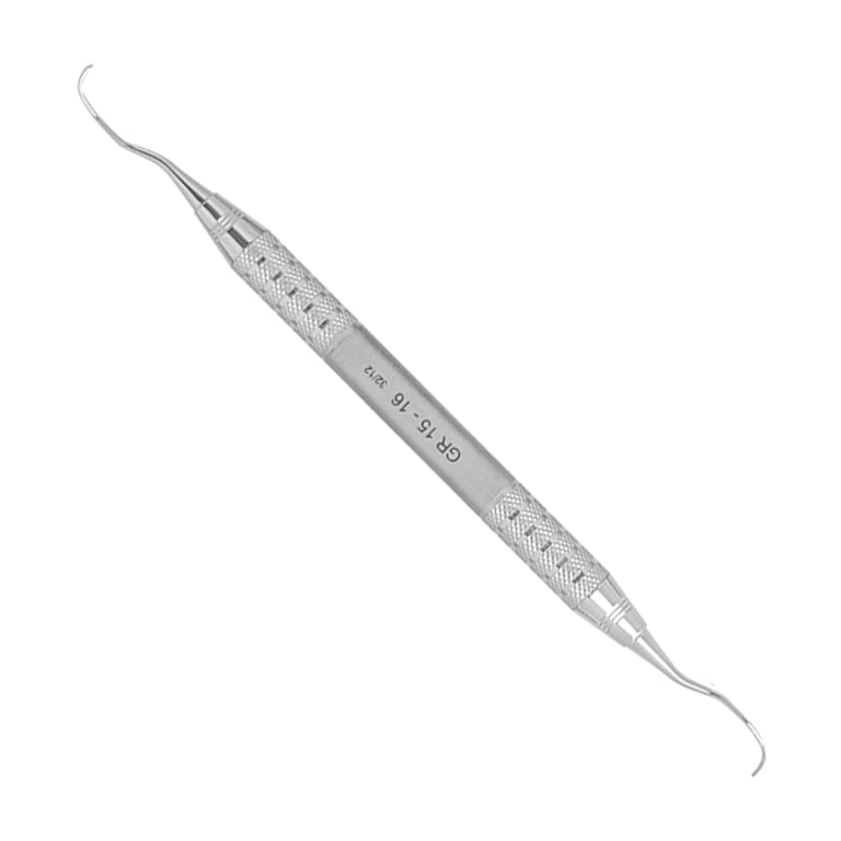 A. Titan Instruments Gracey 15/16 Curette with Stainless Steel Handle, 1/Pk. Features with shank