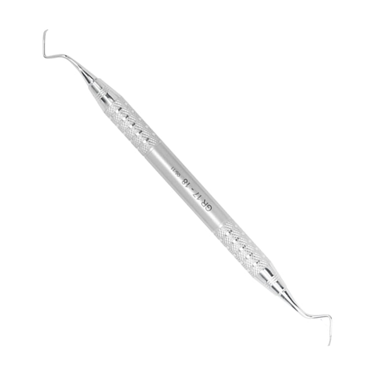 A. Titan Instruments Gracey 17/18 Curette with Stainless Steel Handle, 1/Pk. Features with smaller