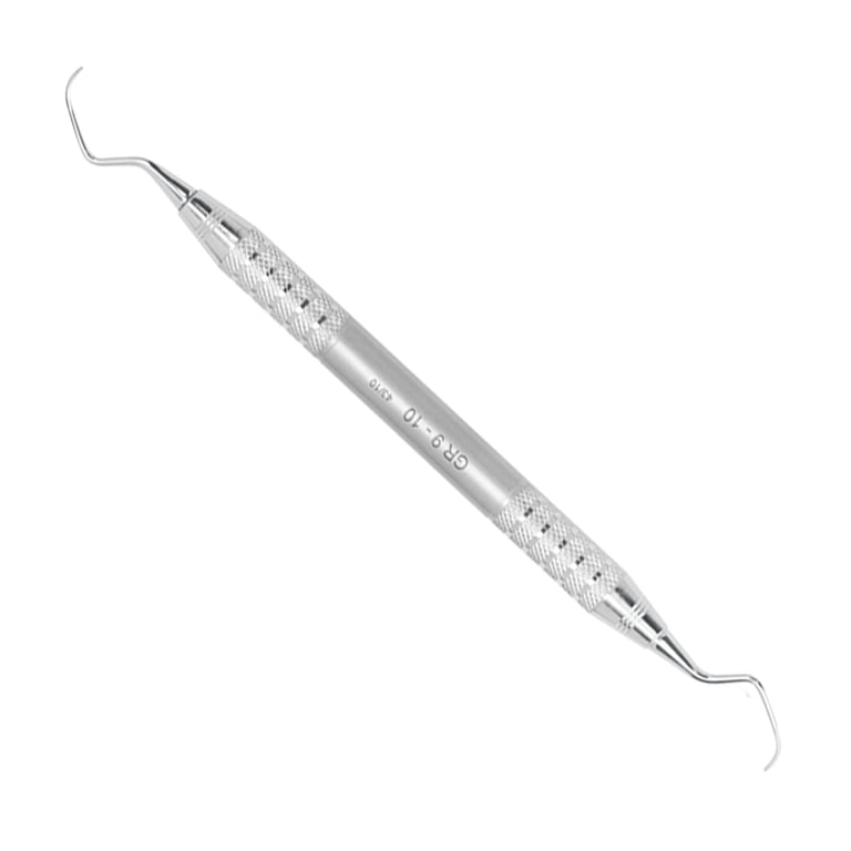 A. Titan Instruments 9/10 Gracey Stainless Steel Curette Scaler, 1/Pk. Features long contra-angle