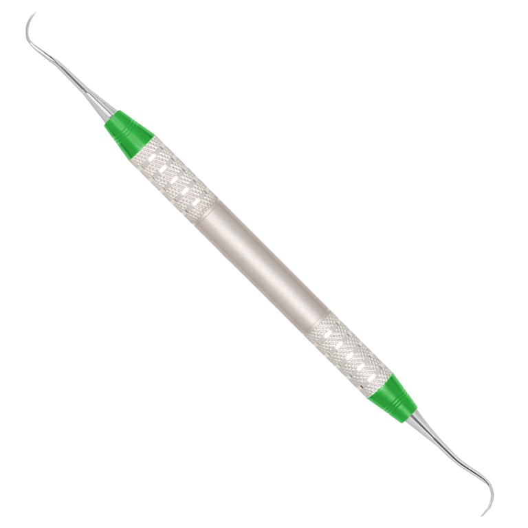 A. Titan Instruments #7/8 DE Younger Good Curette with D Lite Handle, 1/Pk. Small curved blade