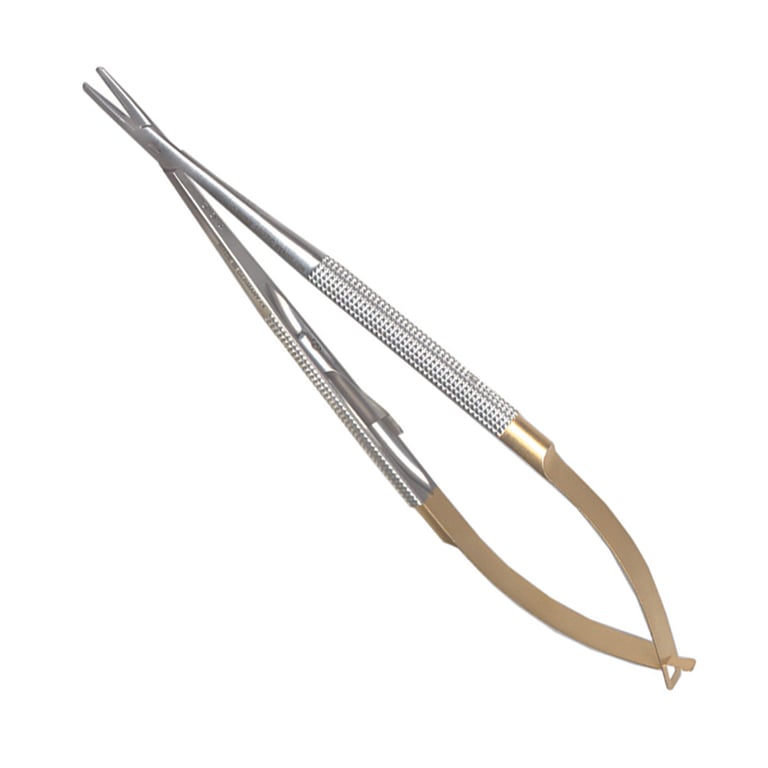 A. Titan Instruments 5.5" Stainless Steel Castroviejo Straight Beak Needle Holder, 1/Pk