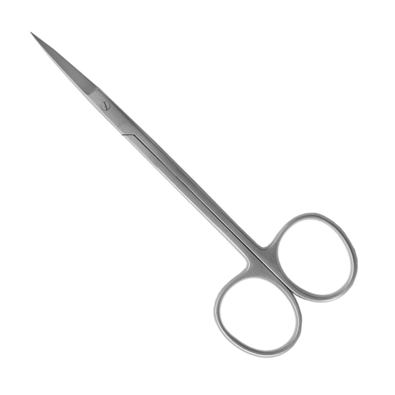 A. Titan Instruments Stainless Steel Straight Iris Scissor, Serrated, 1/Pk. Measuring 4.5"