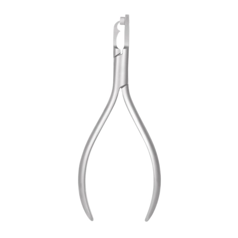 A. Titan Instruments Metal Bracket Removing Plier, Standard Size, 1/Pk. Nylon tip rests on
