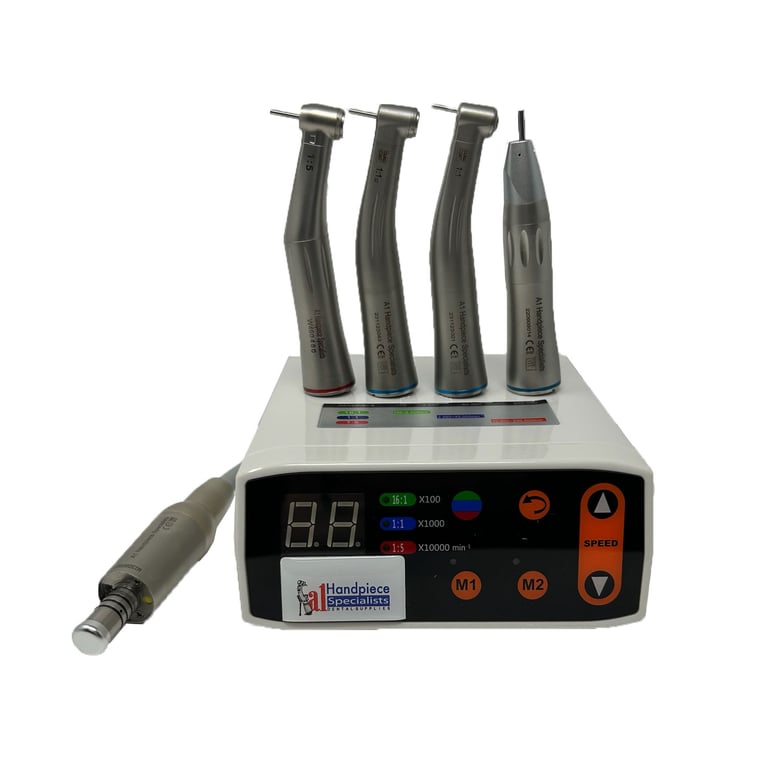 A1 Handpiece Specialists Complete Electric Motor System w/ 4 handpieces. Includes Straight