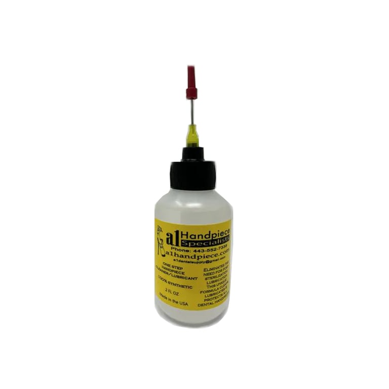 A1 Handpiece Specialists Premium Cleaner/Lubricant, All In One, 100% Synthetic, 2oz. Bottle. One