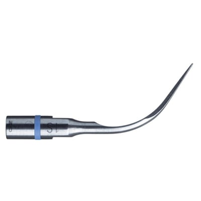 P5 Newtron Satelec scaler tip #1S, slim, 1/Pk. Developed for supra and sub-gingival scaling