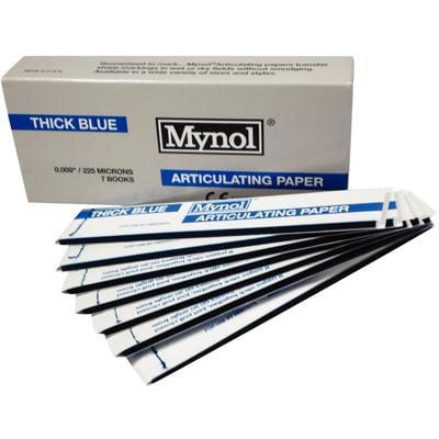 Mynol Articulating Papers - Thick Blue .0090"/225 Microns Impregnated Papers . Box of 70