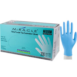 Adenna Miracle SMALL Nitrile Exam Gloves: Powder-Free, Textured, Blue. Box of 200 Gloves