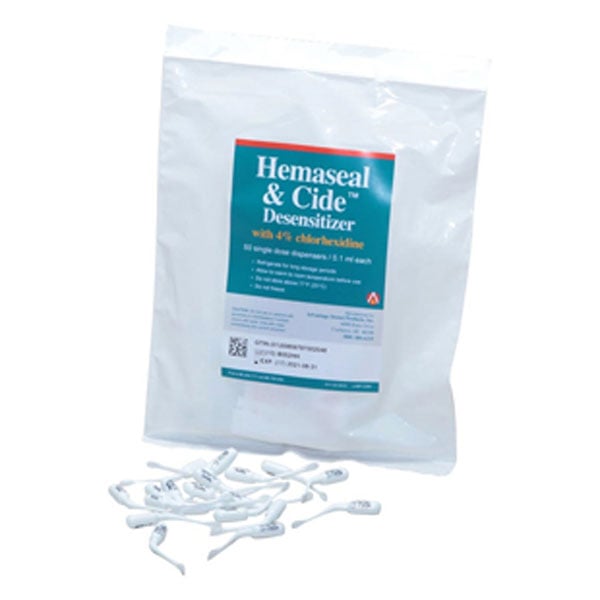 Hemaseal & Cide Desensitizer with 4% Chlorhexidine, Box of 50 - 0.1 mL Unit Doses