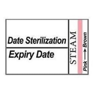 Labelex Sterilization Labels, With Expiry Date, Dual-Ply, 500/roll, 12 rolls/pack. With Dual-Ply
