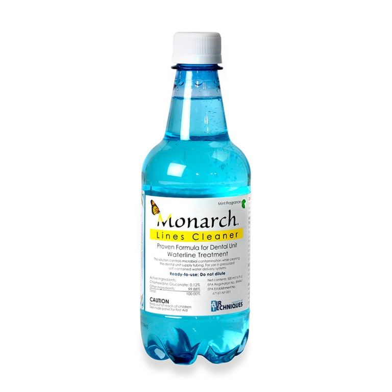 Monarch Lines Cleaner, 16.9oz Bottle. A proven formula for dental unit waterline treatment