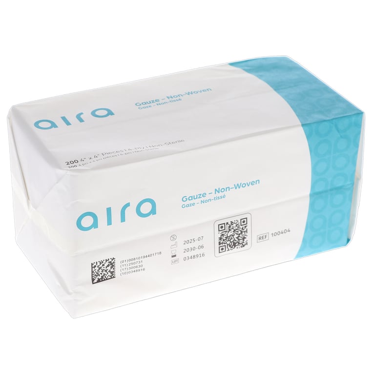 Aira 4" x 4" 4-Ply Non-Woven Gauze Sponges, Non-s