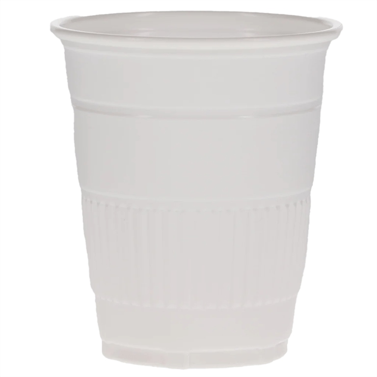 Aira 5oz Plastic Drinking Cups, White, 1000/Pk. Features thick walls for added strength and safe