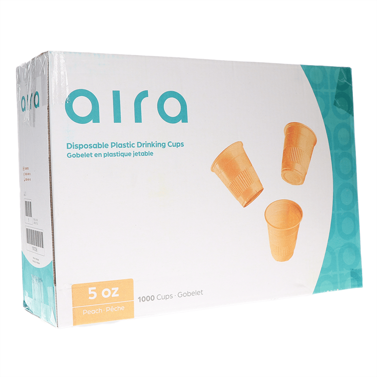 Aira 5oz Plastic Drinking Cups, Peach, 1000/Pk