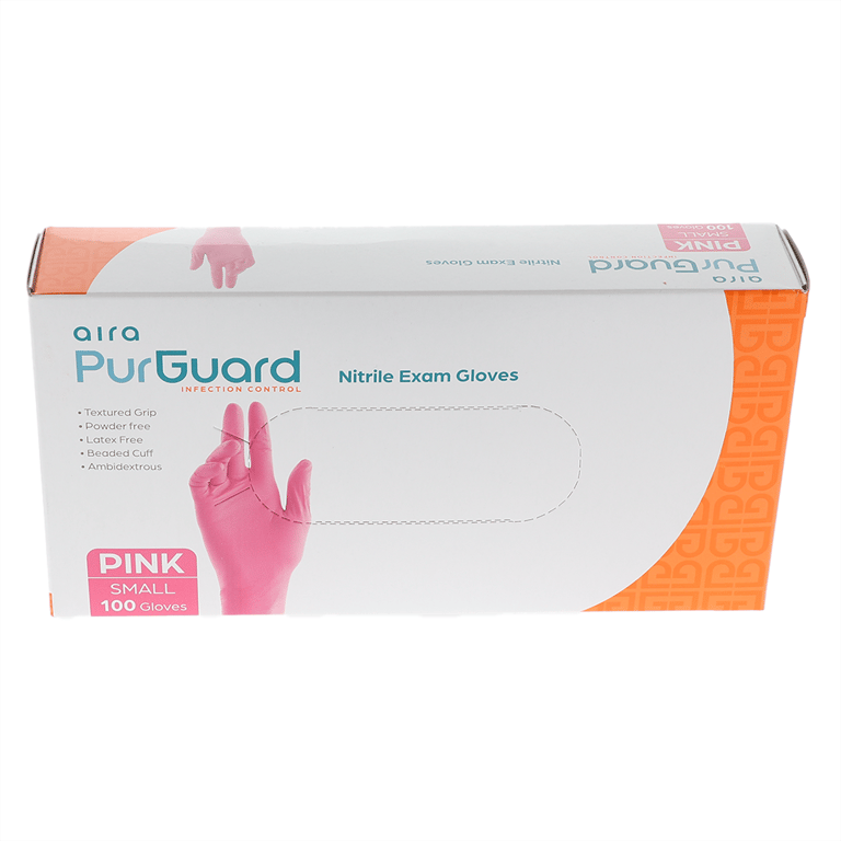 Aira Nitrile Exam Gloves, Powder Free, Small, Pin