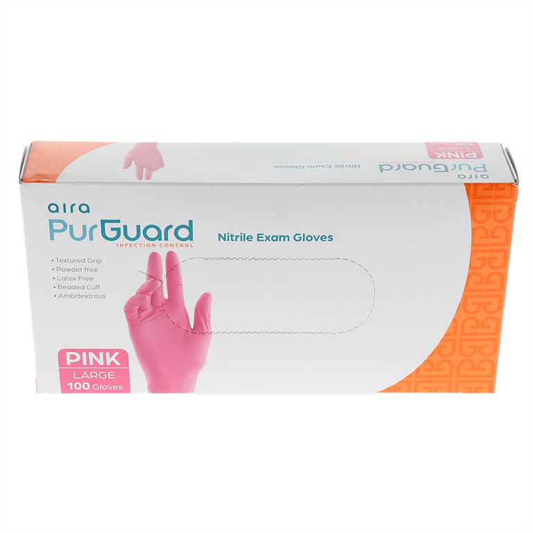Aira Nitrile Exam Gloves, Powder Free, Large, Pin