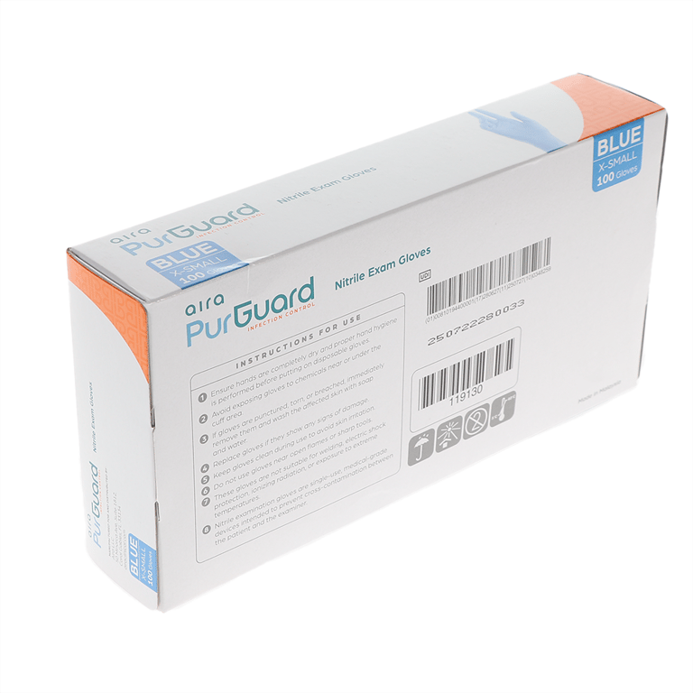 Aira Nitrile Exam Gloves, Powder Free, X-Small, B
